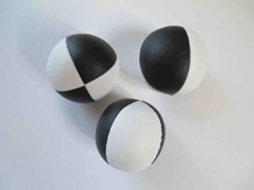 Balle Classic Tissu - 68 mm - 120 gr - Lot de 3 balles / Blanc-Noir