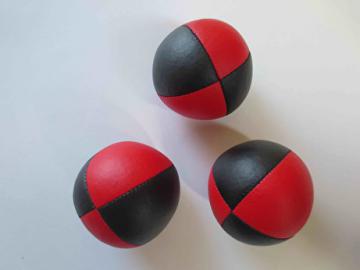 Balle Classic Tissu - 68 mm - 120 gr - Lot de 3 balles / Noir-Rouge