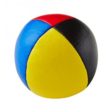 Balle de jonglerie Henry's en cuir - Ø 58 mm / Bleu-Jaune-Noir-Rouge